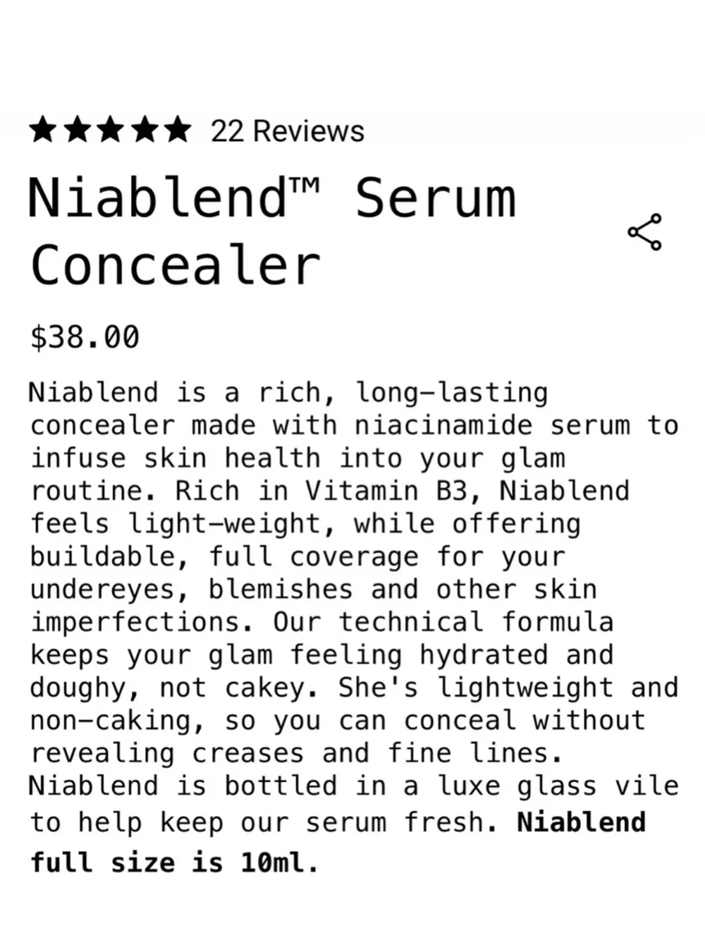 toyfactory Niablend Serum Concealer F4 (Fair Cool Pink or Rosy Undertones) NEW!